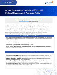 Druva Government Solution Offer to US Federal Government Purchase Guide