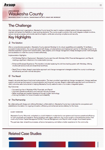 Waukesha County: Waukesha County’s Digital Transformation with Avaap and Workday