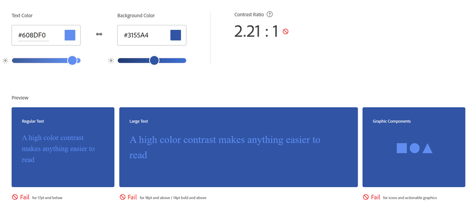 incorrect color contrast fail on adobe contrast tool