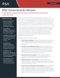 RSA Governance & Lifecycle Datasheet