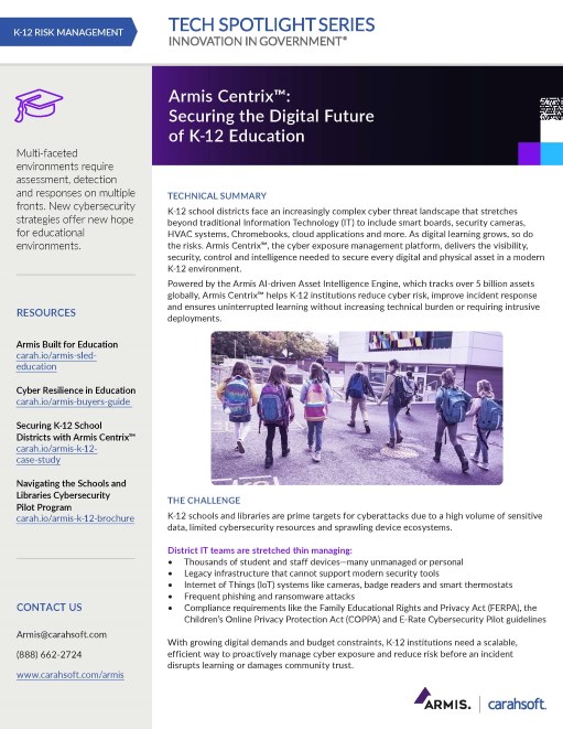 Tech Spotlight Armis Digital K-12 Graphic