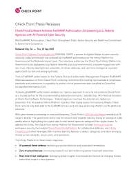 Check Point Software Archives FedRamp Authorization, Empowering U.S. Federal Agencies with AI-Powered Cyber Security