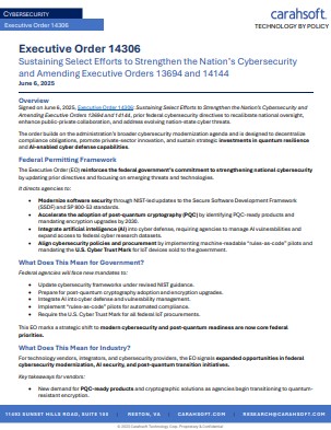 Executive Order 14306: Sustaining Select Efforts to Strengthen the Nation’s Cybersecurity