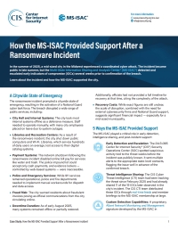 How the MS-ISAC Provided Support After a Ransomware Incident