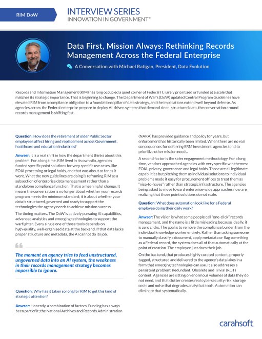 Carahsoft RIM Federal Interview Series Graphic