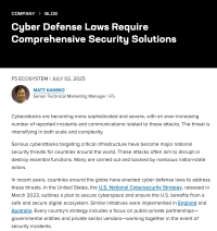 Cyber Defense Laws Require Comprehensive Security Solutions