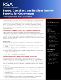 Secure, Compliant, and Resilient Identity Security for Government Solution Overview
