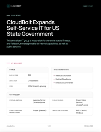 CloudBolt Expands Self-Service IT for US State Government