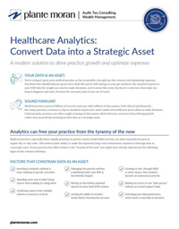 Healthcare Analytics: Convert Data into a Strategic Asset