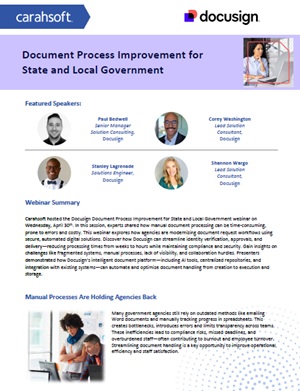 Document Process Improvement for State and Local Government Webinar Digest