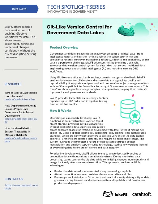 Git-Like Version Control for Government Data Lakes