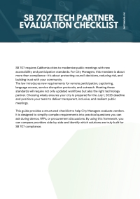 SB 707 TECH PARTNER EVALUATION CHECKLIST