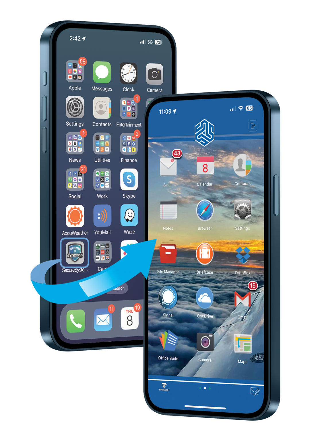 Two Phones Graphic