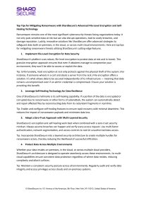 Tips for Mitigating Ransomware with ShardSecure's Advanced File-Level Encryption and Self-Healing Technology