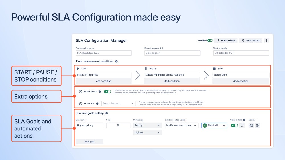 SLA Time and Report / SLA Configuration 