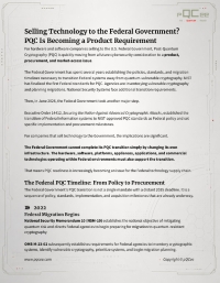 Selling Technology to the Federal Government? PQC is Becoming a Product Requirement