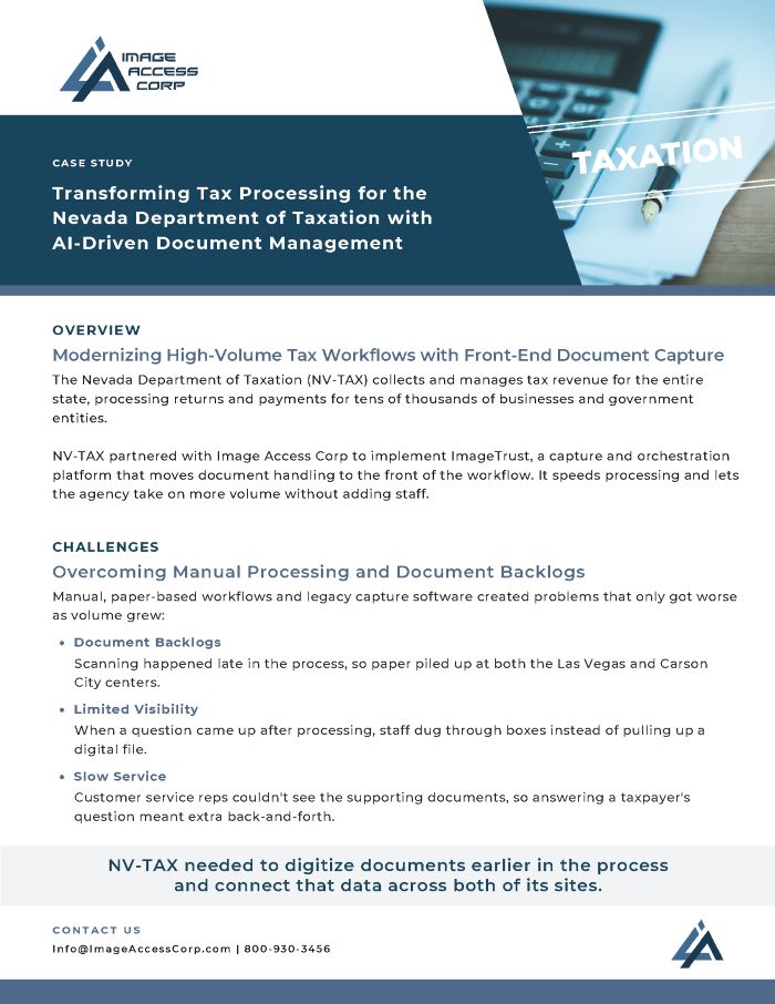 Transforming Tax Processing for the Nevada Department of Taxation with AI-Driven Document Management
