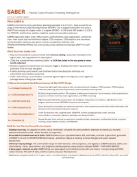 SABER- Marine Corps Mission Planning Intelligence