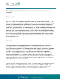 Enhancing Policing Excellence: The Strategic Value of Comprehensive Training Plans in U.S. Law Enforcement