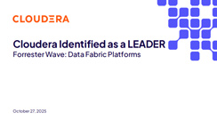 Cloudera Identified as a LEADER Forrester Wave: Data Fabric Platforms