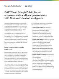 CARTO and Google Public Sector Empower State and Local Governments with AI-driven Location Intelligence