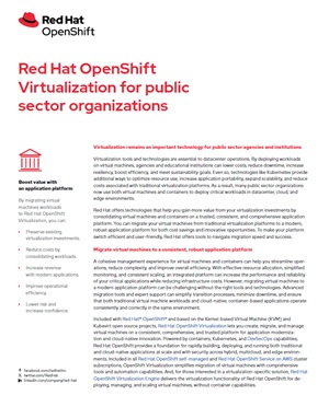 Red Hat OpenShift Virtualization for Public Sector Organizations