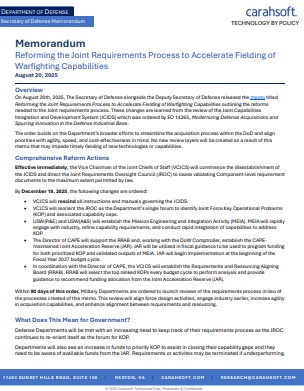Reforming the Joint Requirements Process to Accelerate Fielding of  Warfighting Capabilities