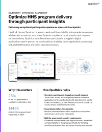 Optimize HHS Program Delivery Through Participant Insights