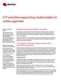 5 IT Priorities Supporting Modernization in Civilian Agencies