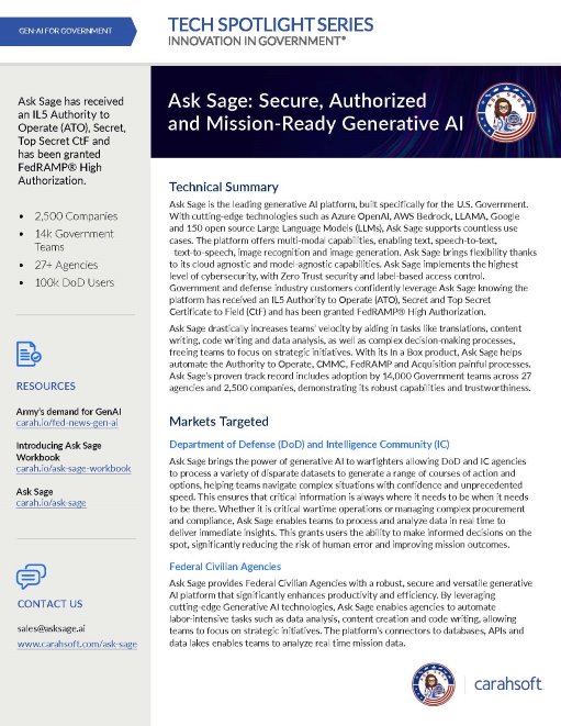 Tech Spotlight Ask Sage GenAI Graphic