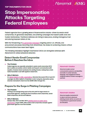 Top Takeaways for CISOs: Stop Impersonation Attacks Targeting Federal Employees