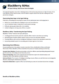 BlackBerry AtHoc: Hot Spot Policing: Data-Driven Patrol Strategies