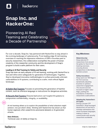 Snap Inc. and HackerOne: Pioneering AI Red Teaming and Celebrating a Decade of Partnership