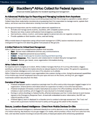 BlackBerry® AtHoc Collect for Federal Agencies: Advanced mobile application for incident reporting and management