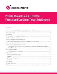 Private Threat Cloud AI (PTC) for Federalized Container Threat Intelligence