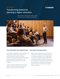 Transforming enterprise planning in higher education