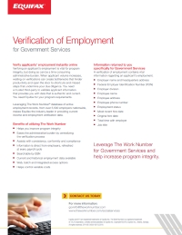 Verification of Employment for Government Services