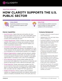 How Claroty Supports the U.S. Public Sector