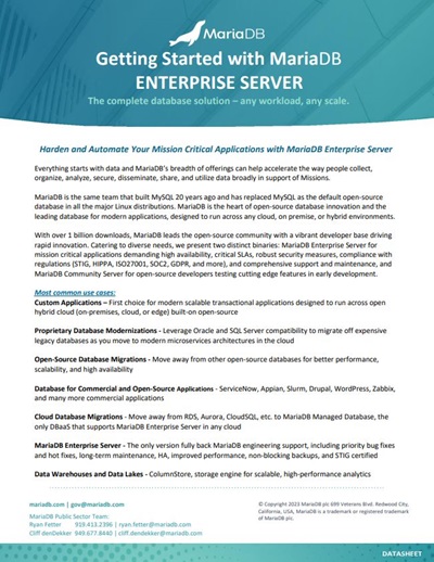 Getting Started with MariaDB Enterprise Server