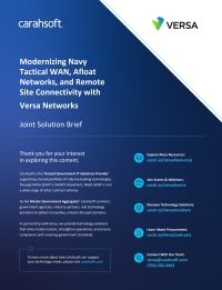 Modernizing Navy Tactical WAN, Afloat Networks, and Remote Site Connectivity with Versa Networks