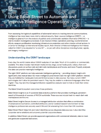 Using Babel Street to Automate and Improve Intelligence Operations