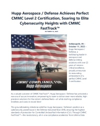 Hupp Aerospace / Defense Achieves Perfect CMMC Level 2 Certification