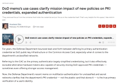 DoD Memo’s Use Cases Clarify Mission Impact of New Policies on PKI Credentials, Expanded Authentication