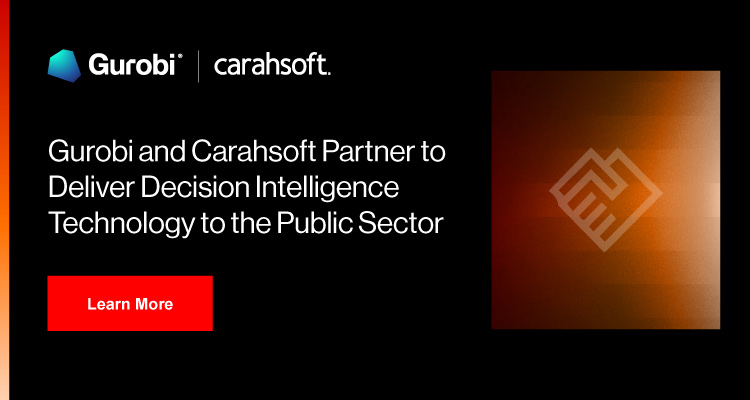 Press Release: Gurobi and Carahsoft Partner to Deliver Decision Intelligence Technology to the Public Sector