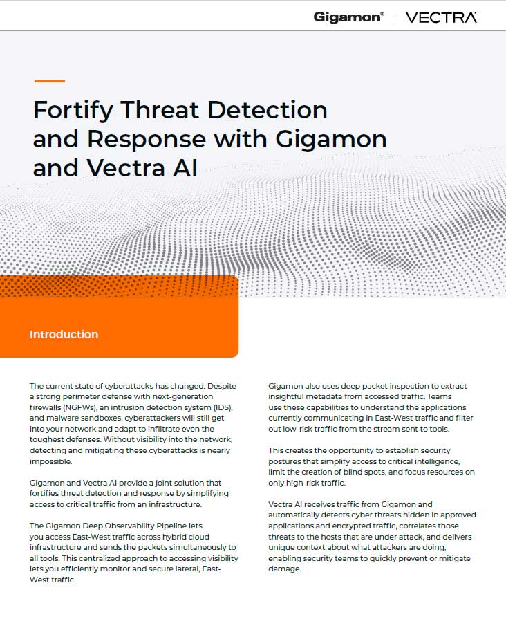 Fortify Threat Detection and Response with Gigamon and Vectra AI