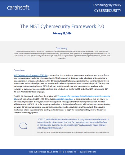 The NIST Cybersecurity Framework 2.0