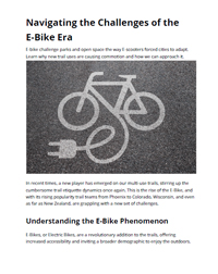 Navigating the Challenges of the E-Bike Era