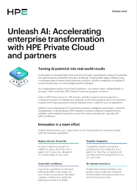 Unleash AI: Accelerating enterprise transformation with HPE Private Cloud and partners