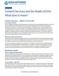 Content Services and the Death of ECM - What Does it Mean?