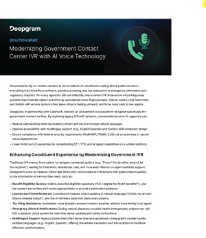 Modernizing Government Contact Center IVR with AI Voice Technology